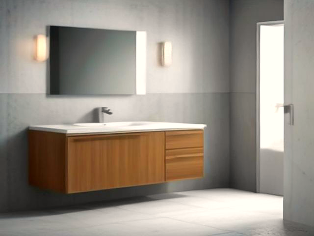 Floating Vanities with Fluted Detail